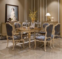 Chaise de salle à manger rétro en bois massif de style européen classique, mobilier royal luxueux, chaise de restaurant antique