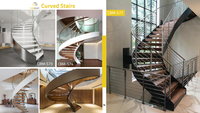 Escalier en colimaçon à double poutre incurvée en bois massif personnalisé CBMmart, facile à installer, pour villa intérieure