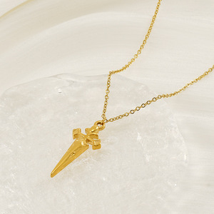 Zogxin Cross Pendant Necklace Stainless Steel Unisex Clavicle Chain Jewelry Gift - Product Image 3