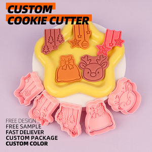 Moule <span class=keywords><strong>à</strong></span> biscuits en plastique série <span class=keywords><strong>Noël</strong></span>, lanterne de renne, dessin animé 3D, DIY, argile, <span class=keywords><strong>emporte</strong></span>-pièces <span class=keywords><strong>à</strong></span> biscuits imprimés - Product Image 2