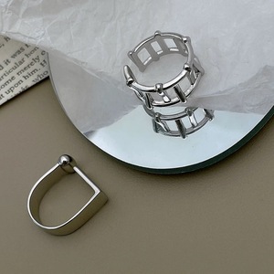 Geometric Fence <b>Ring</b> 925 Sterling Silver <b>Open</b> Style Minimalist Index Finger <b>Ring</b> Unisex Jewelry Gift - Product Image 4