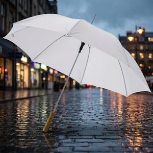 Parapluie automatique Lisa 23'' avec poignée en bois droite de style chinois à trois plis, modèle 109017-9 - Product Image 2