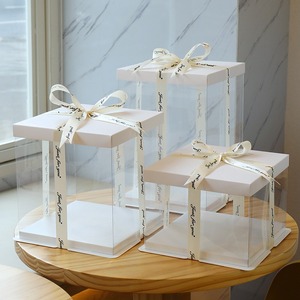 Boîte à gâteau transparente en PET de 10 pouces, moderne, luxueuse, multifonctionnelle, certifiée ISO9001, de qualité alimentaire, jetable, couleur personnalisable - Product Image 6