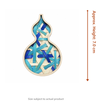 Aimant de réfrigérateur en bambou tressé à la main en forme de calebasse, cadre en bois, décoration de cuisine ethnique colorée, logo personnalisé OEM, aimant en bambou fait main