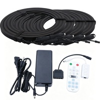 Tira de LED de Silicona Negra DC24V con Resistencia al Agua IP67 y Atenuación Inteligente, Iluminación Dinámica Oculta para Paredes de Madera Acústica
