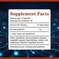 Capsules de suppléments cérébraux naturels à base de plantes personnalisées OEM pour adultes - Fonction cognitive, énergie, santé cellulaire, sans caféine, 60 gélules