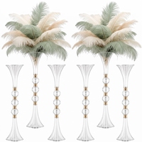 Décoration de mariage Cristal acrylique transparent Support de fleurs de mariage Pièce centrale pour table de mariage