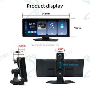 Carplay Màn Hình Cảm Ứng 360 ° Xoay Ống Kính <span class=keywords><strong>Android</strong></span> Chức Năng Tự Động 4K 1080P Xe Ghi Âm Đa Phương Tiện Máy Nghe Nhạc - Product Image 4