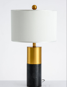 Lumind américain Simple <span class=keywords><strong>Jazz</strong></span> blanc marbre créatif lampe de table cuivre plaqué Villa modèle salon chambre lampe de table de chevet - Product Image 4