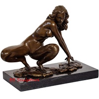 Statue de femme en bronze 'Le rêve de Clio', patine bleue, taille réelle, sculpture d'art pour la maison et le jardin