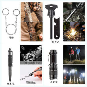 ชุดอุปกรณ์เอาชีวิตรอดฉุกเฉินพร้อมพลั่วอเนกประสงค์ อุปกรณ์ปฐมพยาบาล อุปกรณ์กู้ภัยสำหรับตั้งแคมป์กลางแจ้ง ด้ามจับไนลอนสีดำรูปตัว D - Product Image 2