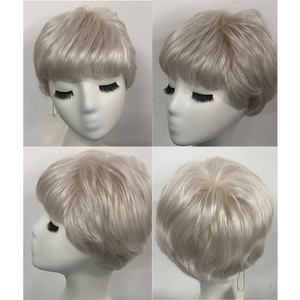 Parrucche Sintetiche con Frontale in Pizzo Effetto Naturale <span class=keywords><strong>per</strong></span> Donne, Resistenti al Calore, in Fibra Testurizzata, Bionde Ricci con Frangia - Product Image 2