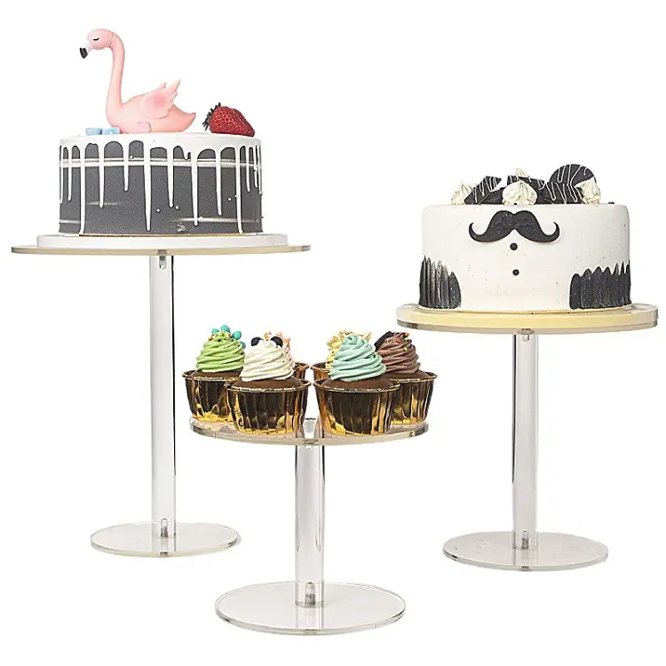 बेबी शॉवर जन्मदिन की पार्टी पारदर्शी ऐक्रेलिक केक स्टैंड टेबल सेंटरपीस सजावट भोज केक टेबल