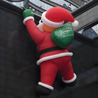 Modèle gonflable créatif de Père Noël suspendu pour l'extérieur, gonflables publicitaires en tissu Oxford/PVC, taille 8-10 pieds pour Noël