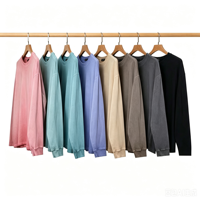 Sweat-shirts à col rond pour hommes, 400 g/m², 85 % coton, 15 % polyester, effet délavé soleil, avec bordure en coton, logo personnalisé, effet usé