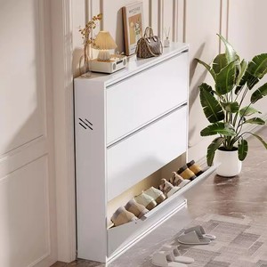 Narrow Storage Shelves Metal <strong>Shoe</strong> <strong>Racks</strong> Cabinets Slim Tipping Bucket Foldable <strong>Shoes</strong> Cabinet for Apartments and <strong>Hallways</strong> - Product Image 4