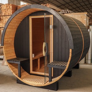 Sauna cylindrique extérieur sur mesure avec construction en <span class=keywords><strong>bois</strong></span> massif pour hôtels, gîtes et petits espaces - Product Image 2