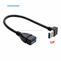 Câble d'extension USB 3.0 mâle vers femelle, 0.2m, prise en charge/basse/gauche/droite, 90 degrés