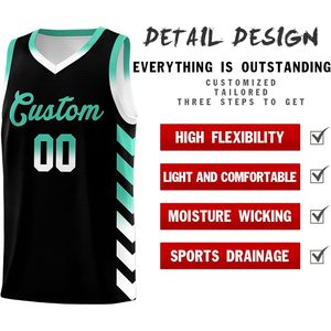 Conjunto de Camiseta de Baloncesto Reversible Personalizada, Unisex para Adultos, Cuello en V, Transpirable, Sublimada, con Nombre del Equipo, Número y Logotipo - Product Image 5