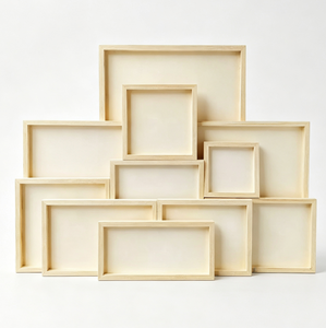 Unfertige Holzbilderrahmen DIY Ton-Bastelprojekte Leere Holzrahmen für Kinder Erwachsene Kunstbedarf Großhandel - Product Image 1