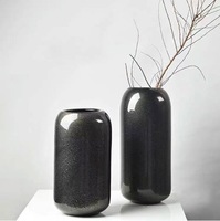 Objets décoratifs pour la maison moderne Vase à fleurs en verre noir et or de luxe artistique Centre de table pour le salon