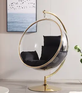 Hot Selling Acryl Hänge sessel Schaukel Transparenter Bodenst änder im Freien Typ Golden Bubble Chair für Wohnzimmer garten