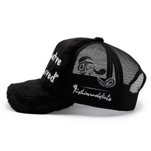 Casquette de camionneur en velours personnalisée avec logo, fausse fourrure du fabricant, broderie - Product Image 3