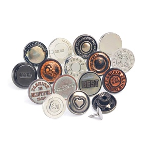 Fashion <b>Jeans</b> Metal <b>Buttons</b> Round Embossed Logo Nickel-Free Classic Style Denim <b>Button</b> - Product Image 4