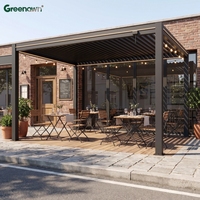 Pergola en acier fixée au mur de la maison, pour patio extérieur, jardin, toit réglable imperméable