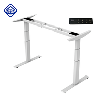 Fournisseur de cadres de bureau à double moteur 3 étapes, hauteur réglable de 650 à 1250 mm, prix compétitif, table de bureau réglable en hauteur