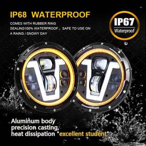 Produits promotionnels, phare LED <span class=keywords><strong>Halo</strong></span> de 7 pouces, faisceau RGB pour Jeep Wrangler Jk Tj Cj Lj H1 H2, phare LED - Product Image 4