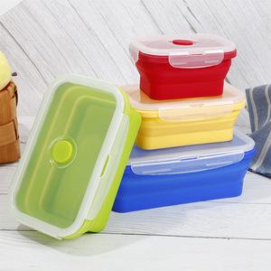 Boîte à Lunch pliante <span class=keywords><strong>en</strong></span> Silicone, contenant de stockage des aliments, cuisine micro-ondes <span class=keywords><strong>vaisselle</strong></span> Portable pour la maison <span class=keywords><strong>en</strong></span> extérieur - Product Image 6