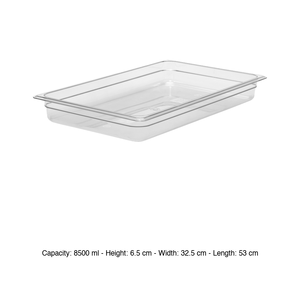 Bac alimentaire en polycarbonate GN 1/1 53 × 32,5 × 6,5 h cm, sans couvercle, -100/+100 ° C - Product Image 3