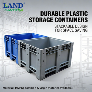 Caisses de palettes en HDPE de qualité alimentaire, robustes, grandes et ventilées, étanches, pour la logistique et le transport - Product Image 1