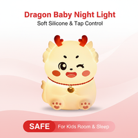 Veilleuse en silicone Dragon rechargeable, lampe de chevet tactile, veilleuse de dessin animé en silicone, lumière LED tactile pour enfants, cadeau
