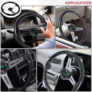 Volante de acrílico de 14 pulgadas (345 mm) estilo carreras con 3 radios para modificación de automóviles - Product Image 5