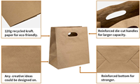 Sac de courses en carton recyclable avec poignée en corde de coton, logo personnalisé imprimé à l'écran, emballage OEM/ODM disponible