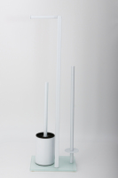 Porte-papier hygiénique multifonctionnel moderne en acier inoxydable et verre avec brosse Design durable pour hôtels