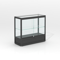 Vitrine en verre verrouillable avec cadre blanc et étagère réglable pour magasin de détail, présentoir à bijoux et à tabac