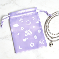Pochette cadeau en soie lilas de haute qualité pour bijoux, avec cordon de serrage, toutes tailles, sac en satin