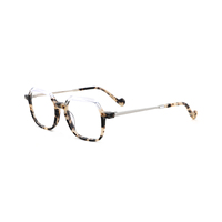 Monturas de Gafas de Acetato Premium Unisex, Monturas Ópticas Geométricas Vintage Transparentes de Color, Venta al Por Mayor