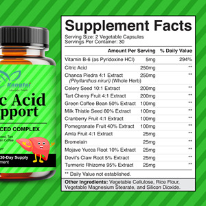 Cápsulas de Ácido Úrico OEM con Vitamina <span class=keywords><strong>B</strong></span>-<span class=keywords><strong>6</strong></span>, Promueve y Apoya la Función Articular Mediante la Facilitación de Procesos Esenciales - Product Image 2