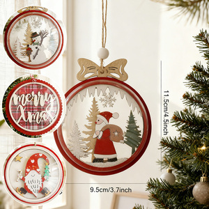 Esferas de Madera Rellenables para Adornos Navideños, Decoración Rústica para Colgar, Mini Árbol de <span class=keywords><strong>Navidad</strong></span> Impermeable - Product Image 3