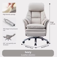 Chaise de bureau exécutive ergonomique contemporaine à hauteur réglable avec dossier haut pour usage domestique