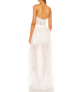 <span class=keywords><strong>Robe</strong></span> de mariée <span class=keywords><strong>blanche</strong></span> en dentelle élégante, grande taille, sans bretelles - Product Image 3
