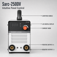 Poste à souder numérique DC à électrode, double tension 110V/220V, portable, machine à souder MMA Sarc 250DV, poste à souder numérique DC à électrode