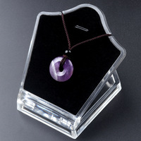 Collier en Gros de Corde de Pierre Naturelle de 20 mm, Pendentif Cercle Donut Boucle de Paix en Améthyste, Quartz Rose et Cristal