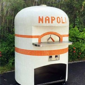 فرن تجاري خارجي من حجر البيتزا الكهربائي ، فرن طوب البيتزا وخبز بيتا مع خزانة - Product Image 4