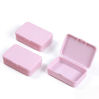 Boîte portable rectangulaire rose en plastique PP de 7,5 cm pour le rangement de cosmétiques, pièces de quincaillerie, pierres précieuses, montres, boucles d'oreilles, ongles à presser et cartes