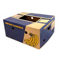 Geprinte bananendozen, Pacific Cartons, vers fruit, kartonnen babyvoeding, recycleerbare verzenddozen, voedselverpakkingen